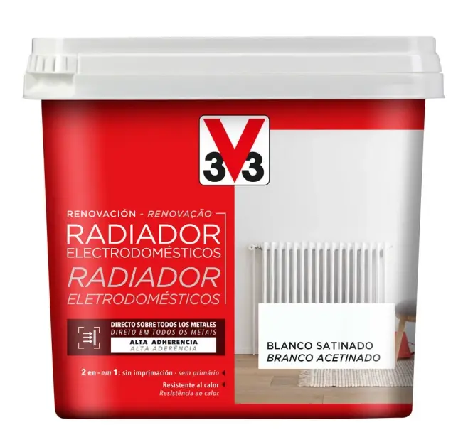 Pintura para emisores térmicos y electrodomésticos blanco 750 ml v33
