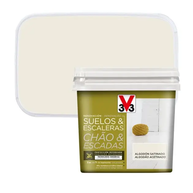 Pintura para suelos y escaleras algodón 750 ml v33