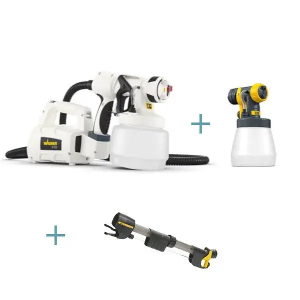 Pistola de pintar 450 plus + frontal y prolongador wagner