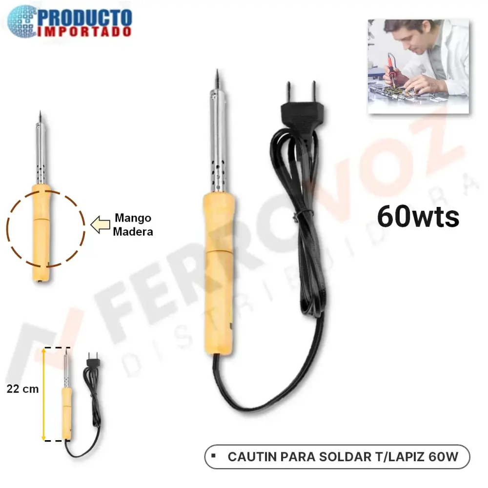 CAUTIN PARA SOLDAR T/LAPIZ MADERA 60W