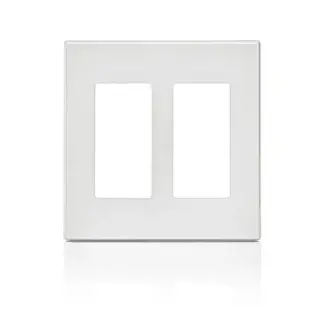 Resistente la Intemperie Placa de 2 ventanas, Decora Plus, color blanco - Leviton