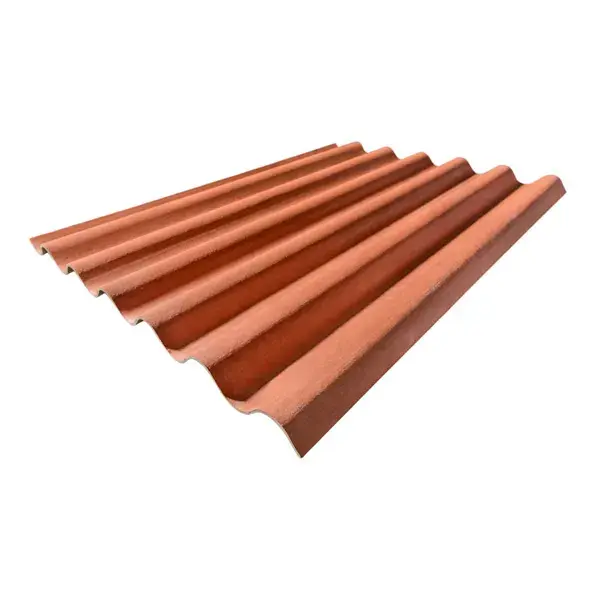 Placa de cobertura granonda de fibrocemento roja 2,5 x 1,10 m euronit