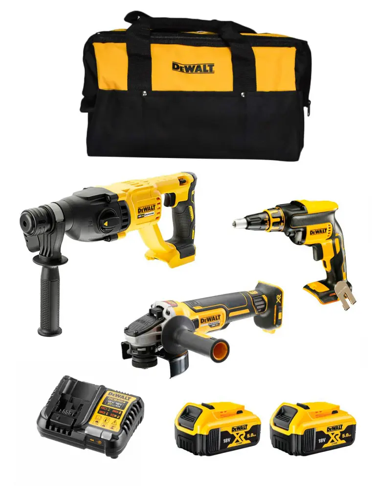 Kit panel yeso 3 herramientas + 2bat 5Ah + cargador + bolsa Dewalt DCK304P2 XR Paquete de 10