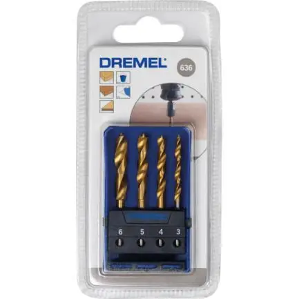 Set de 4 brocas para madera Dremel con Estuche Protector