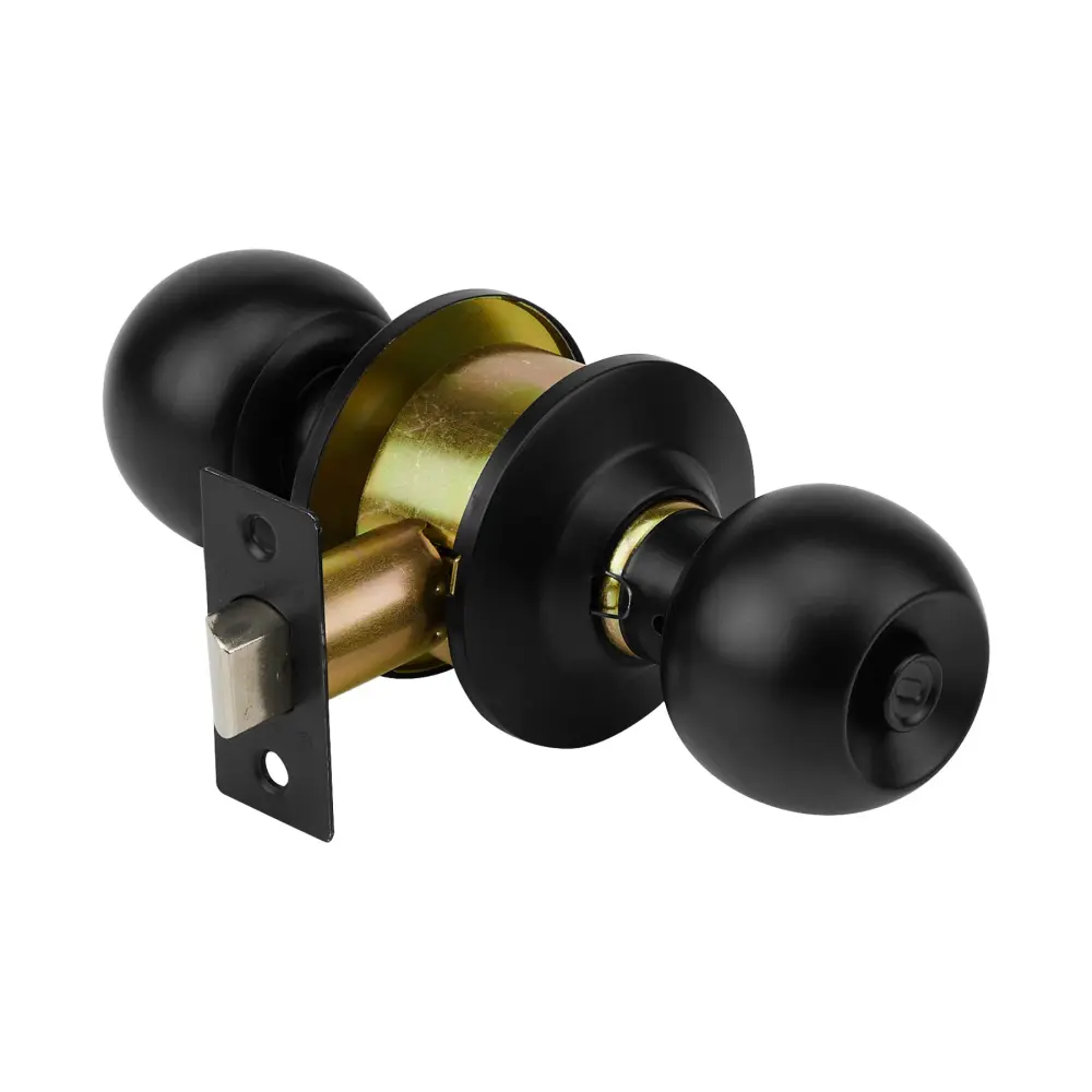 Acero Inoxidable Anticorrosión Cerradura pomo, negro, esfera, baño, Hermex