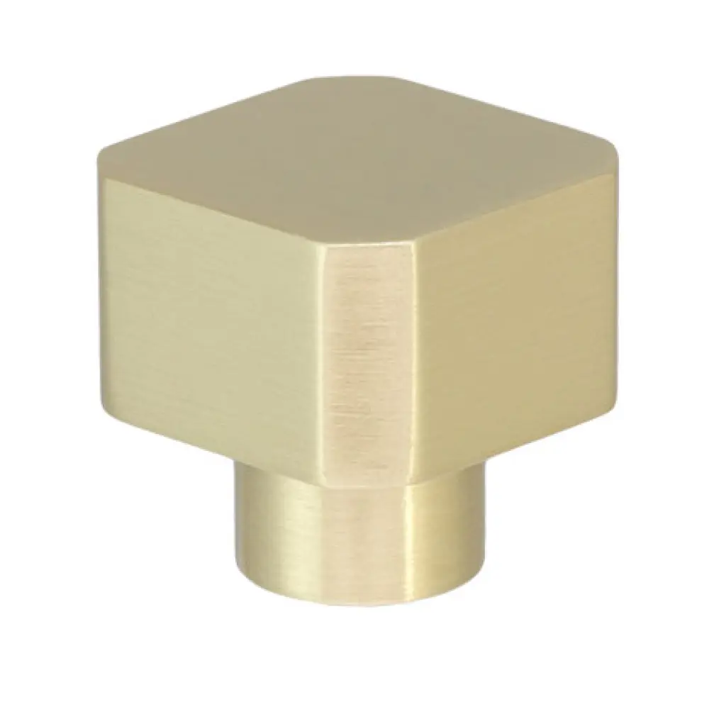 Bisagra de Bronce Pomo cuadrado para mueble de latón satinado 30x30, Evi Herrajes 107130mt