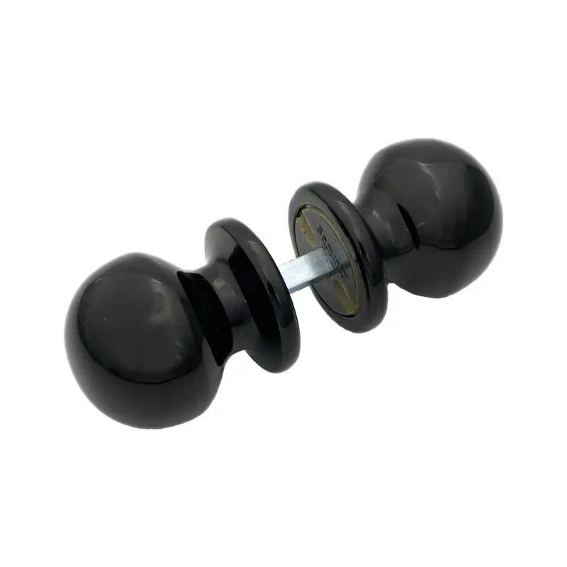 Gozne de Acero Pomo de puerta, d:50 mm, lote de 6 parejas, aluminio. Acabado negro