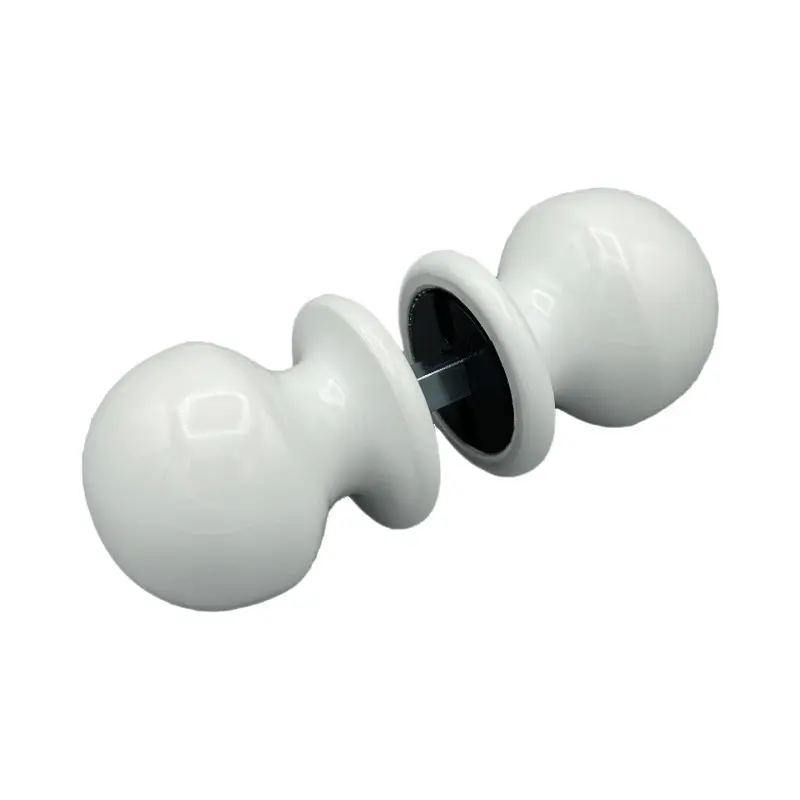 Pomo de puerta, d:50 mm, aluminio. Acabado blanco con Instalación en 15 Minutos