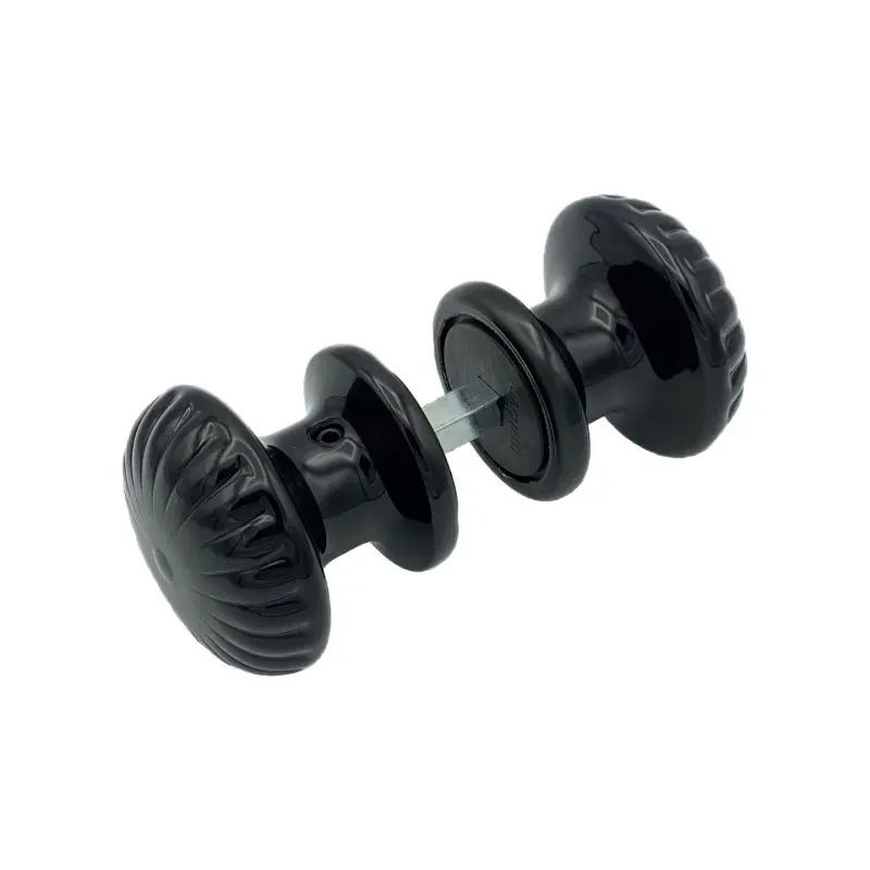 Pomo de puerta, d: 60 mm, lote de 6 pares, aluminio. Acabado negro con 3 Llaves Incluidas