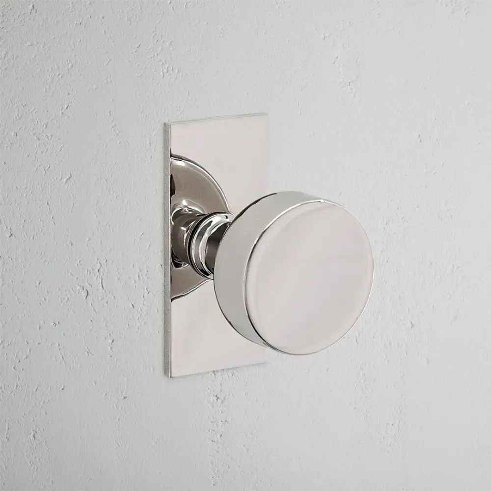 Accesorio de Montaje Onslow Pomello per Porta con Placca Corta Fissa - Nichel Lucido