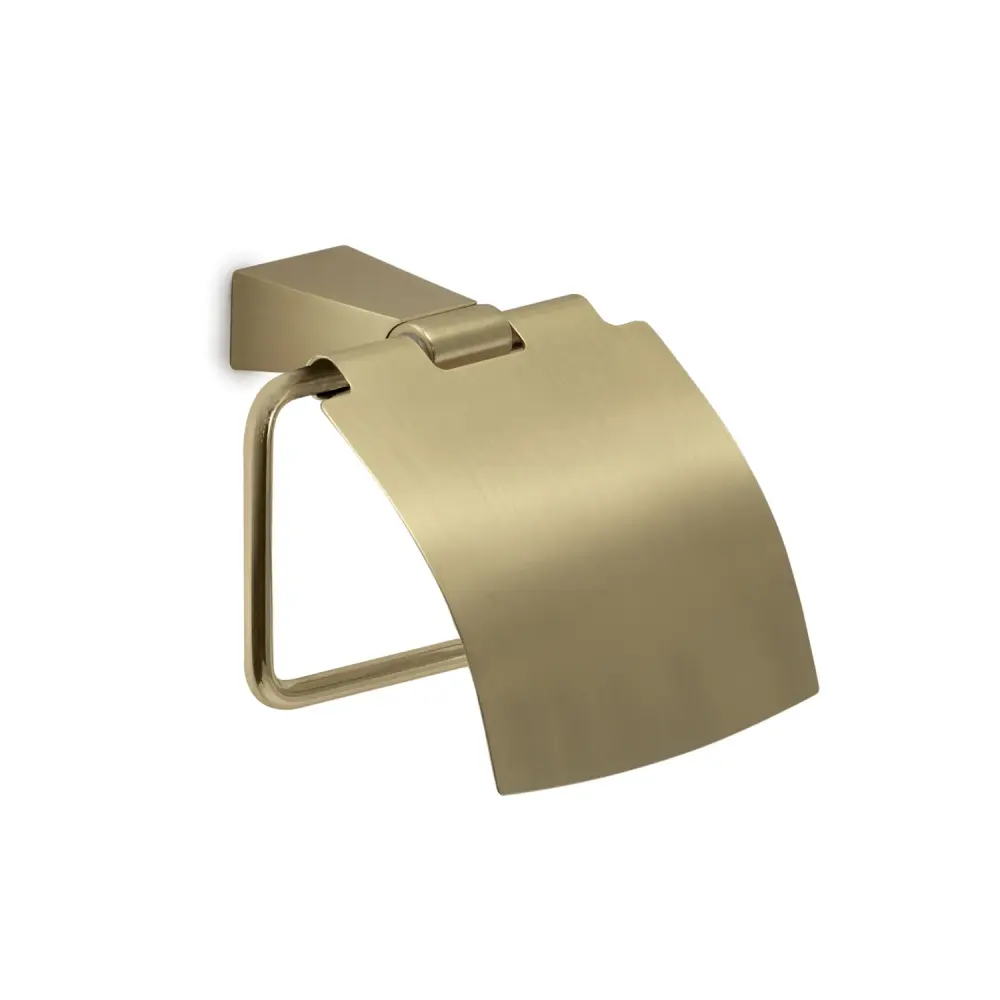 Portarollo cubierto de pared en Acero Inoxidable Gedy modelo Tonale - Oro Mate | Fácil Instalación Sin Taladro |