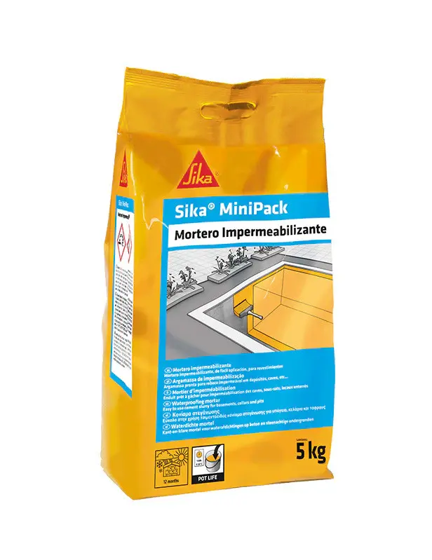 Minipack Mortero Impermeabilizante 5kg Sika para Sistema de Conductos
