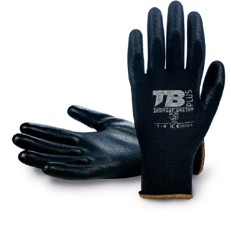 Guante poliester negro palma poluiretano negro 500g2 uretan talla 6-10 t/gu