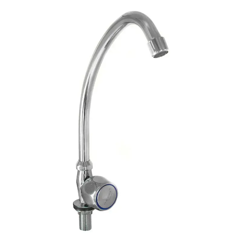 Grifo Cocina Mesada Unitaria Acero Agua Fria Brazo Alto