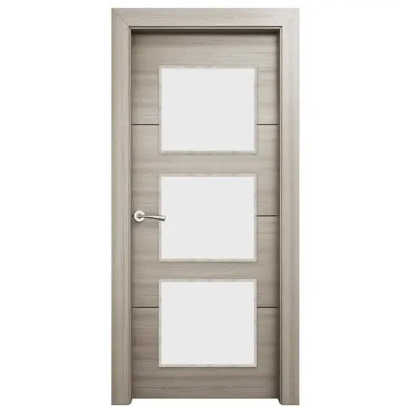 Puerta de Uso interior acristalada Vali roble gris izquierda 72,5 cm geom