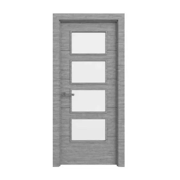 Puerta de Uso interior acristalada Dakar gris ceniza izquierda 203x72,5 cm