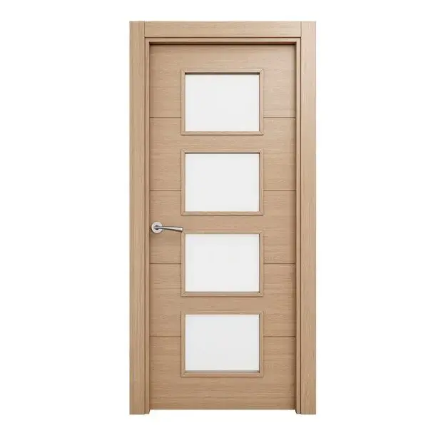 Puerta de Uso interior acristalada Sil roble miel derecha 72,5 cm