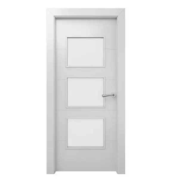 Puerta de Uso interior Ons blanca acristalada 72,5cm izquierda con tapajuntas