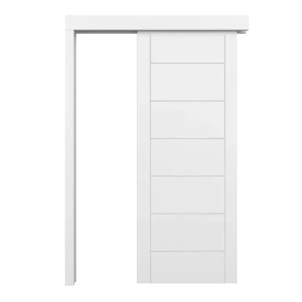 Kit de puerta lacada corredera con guí de superficie córcega 203 x 72,5 cm
