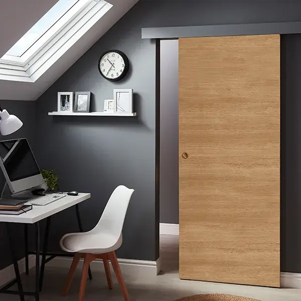 Puerta de Uso interior corredera exmoor melamina roble 203 x 82,5 cm