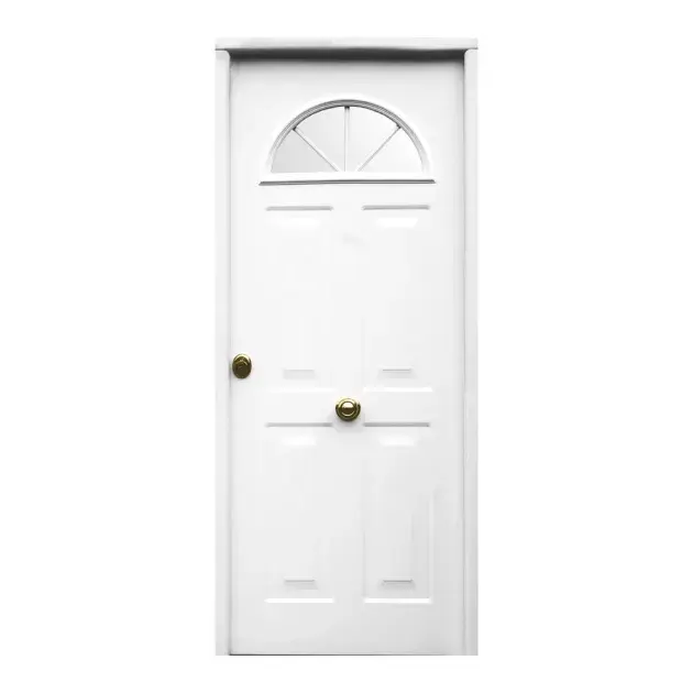 Puerta de entrada acristalada blanca coral derecha 210 x 90 cm