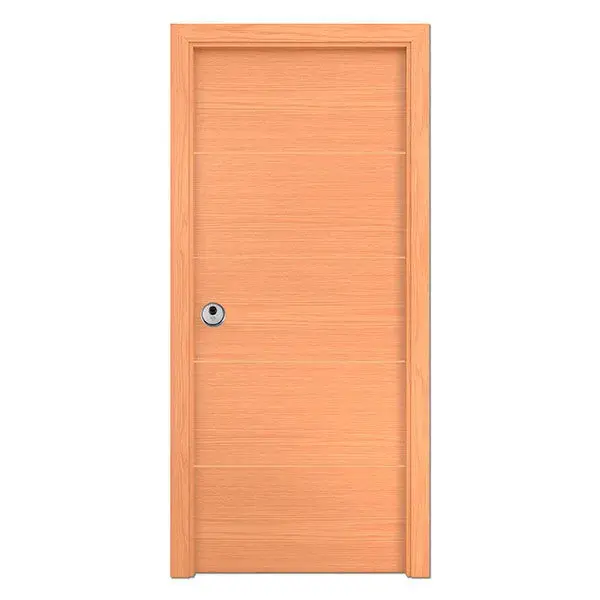 Puerta de entrada blindada 4 rayas roble derecha 203 x 82,5 cm