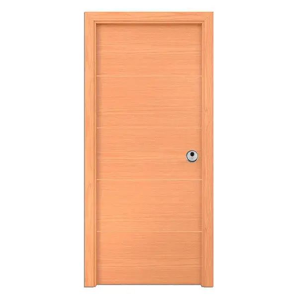 Puerta de entrada blindada 4 rayas roble izquierda 203 x 82,5 cm