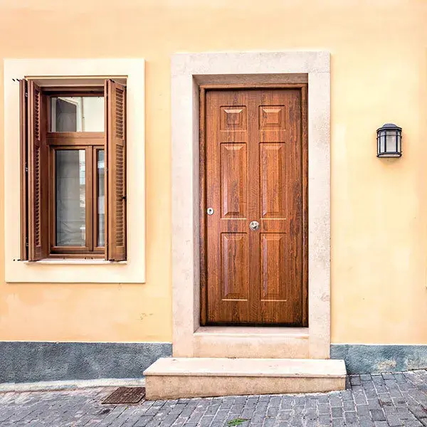 Puerta de entrada roble viejo yedra derecha 210 x 90 cm