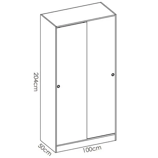 Armario Slide Plus 2 puertas correderas 204x100x50 cm