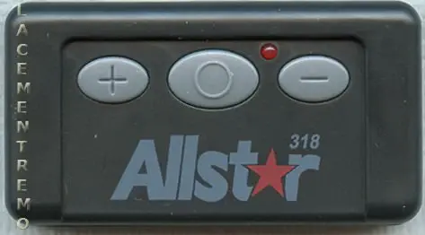 Control remoto para abre-puertas de garaje Allstar 110995 Quickcode de 3 botones y 318 MHz