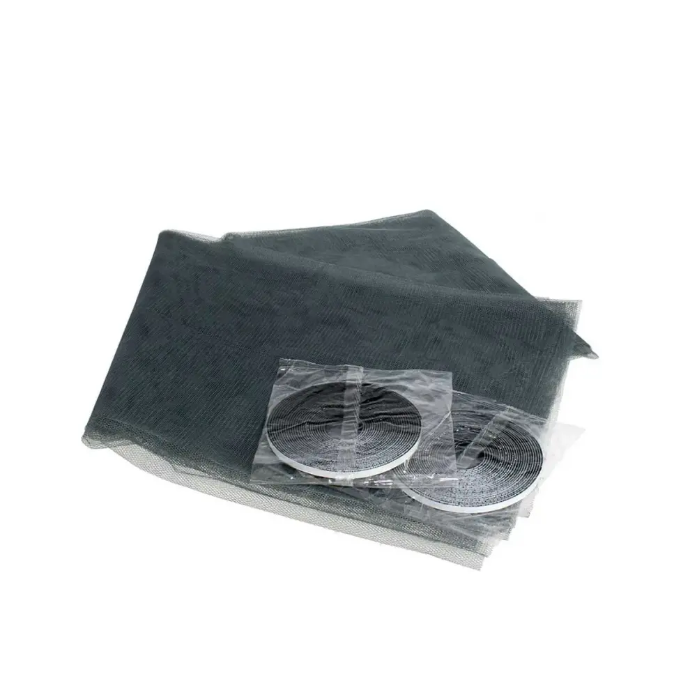 Mosquitera para puerta adhesiva gris 250x150 cm