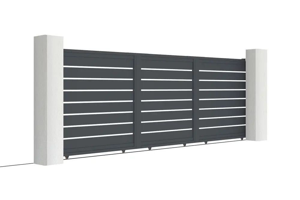 Pack puerta corredera de aluminio 5m h.160m vogel + 2 postes eifel