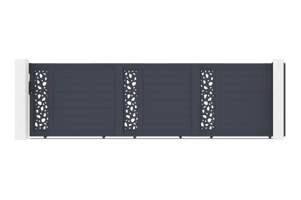 Resistente la Intemperie Puerta corredera 5m sunny h.140 aluminio gris