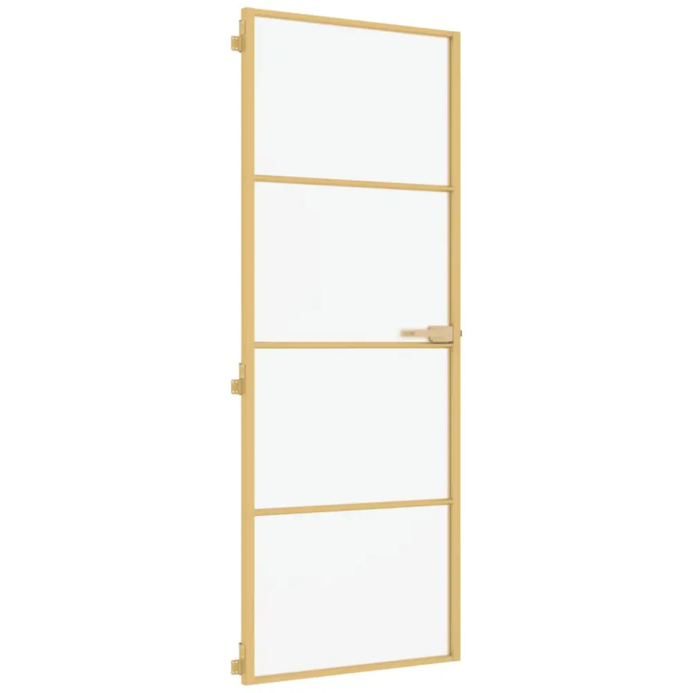 vidaXL puerta de interior dorada vidrio templado y aluminio 76x201,5cm