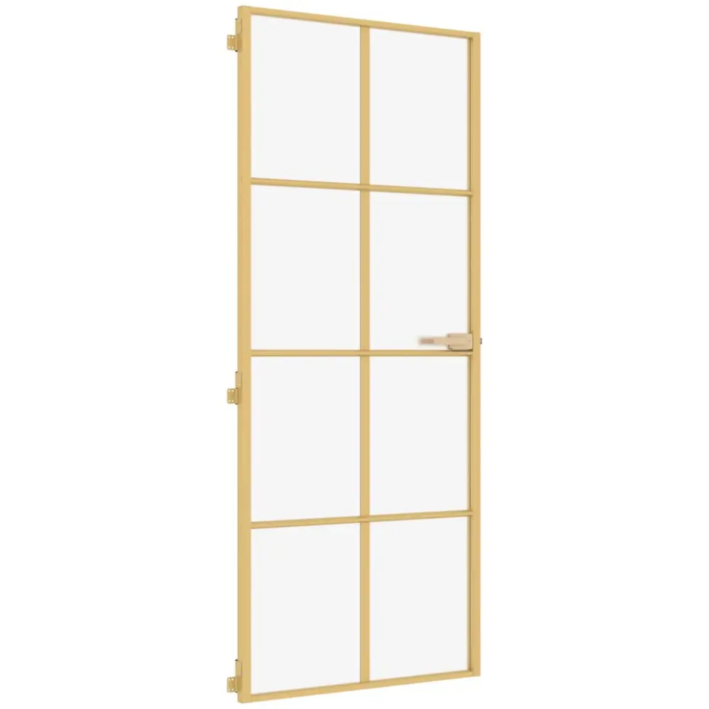 vidaXL puerta de interior dorada vidrio templado y aluminio 83x201,5cm