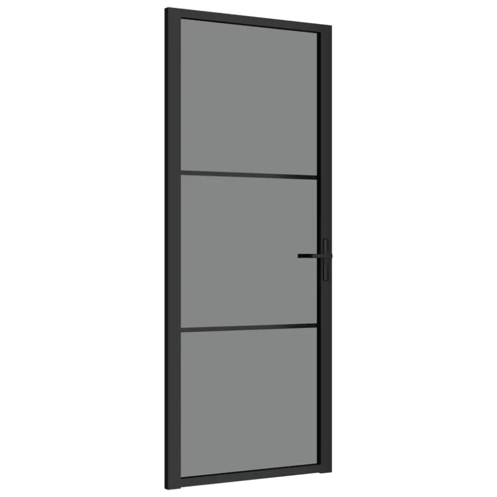 vidaXL puerta interior vidrio egs y aluminio negro 83x201,5 cm
