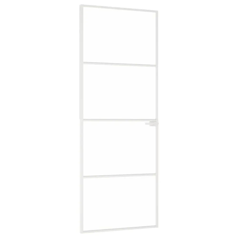 vidaXL puerta de interior vidrio templado y aluminio blanco 76x201,5cm