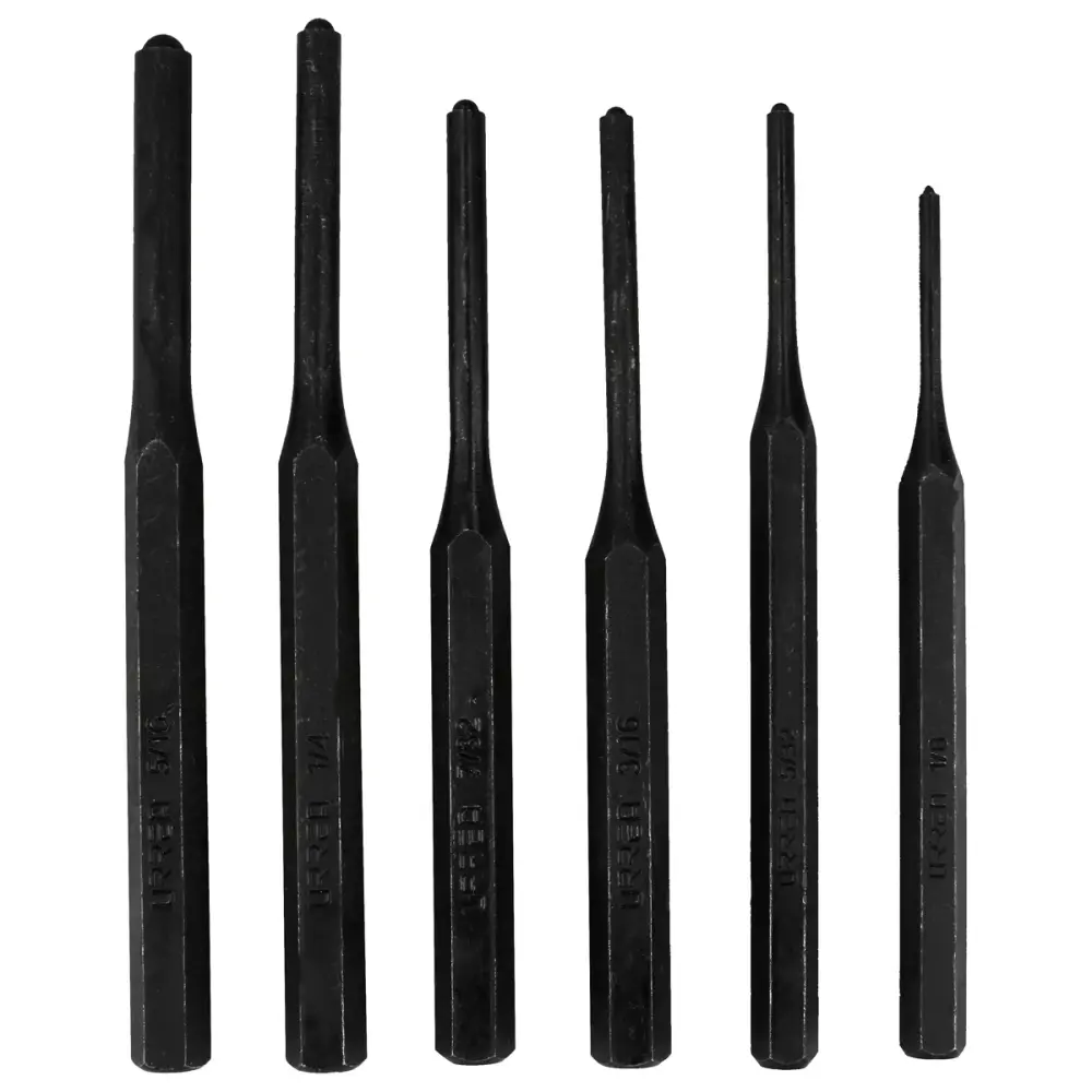 Juego de punzones, botadores rectos, 6 piezas Urrea con Estuche de Almacenamiento