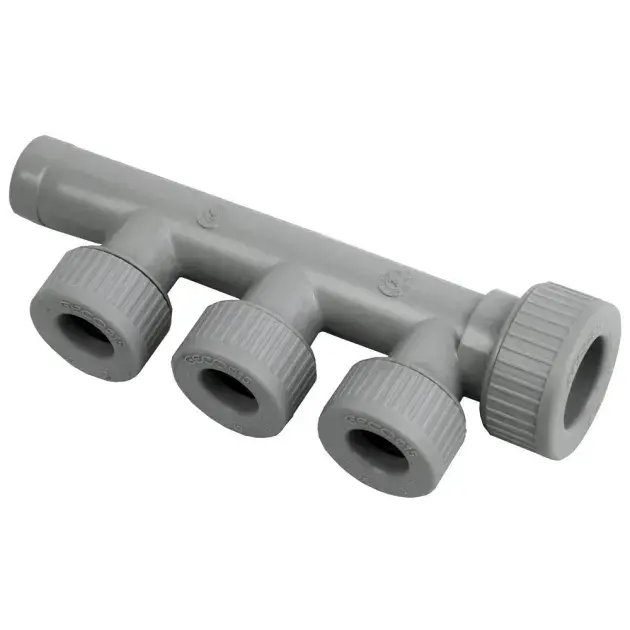 Colector 3 puertos salida lateral ø 22 mm