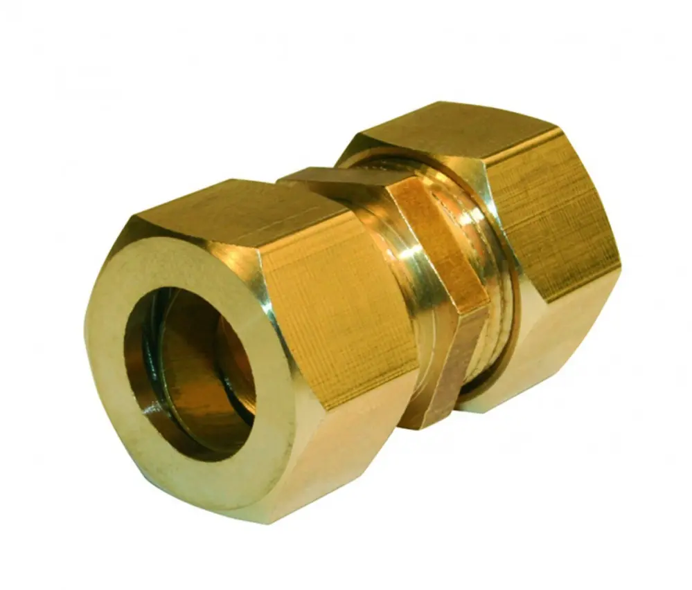 Manguito bicónico de latón d.12 para tubo de cobre Quick Plomberie