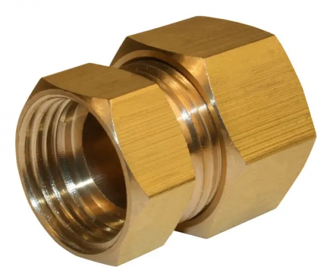 Manguito bicónico de latón f 15 x 21 para tubo de cobre Quick Plomberie