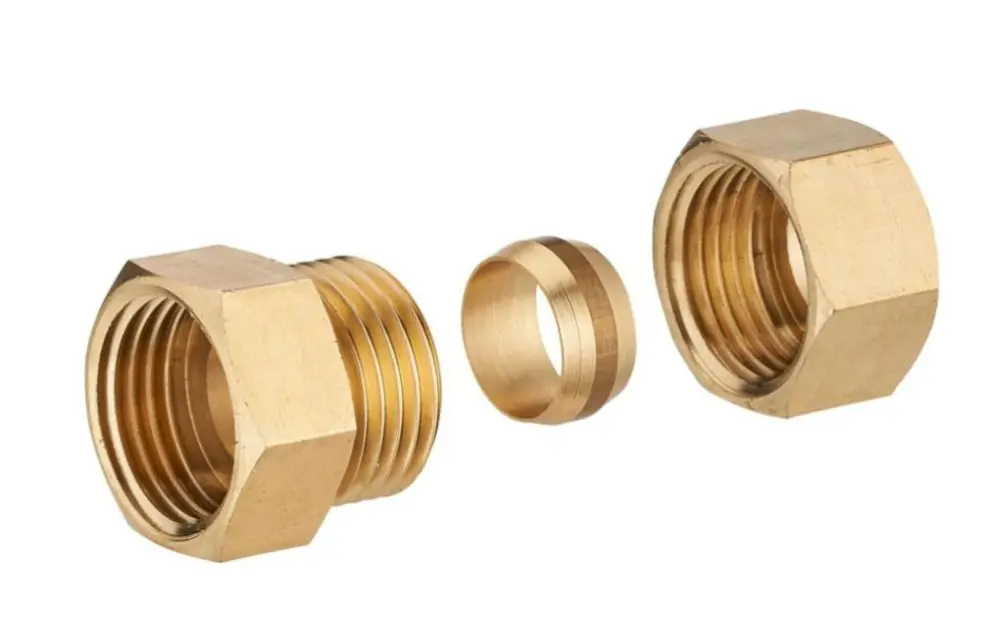 Manguito bicónico de latón f 20 x 27 para tubo de cobre Quick Plomberie