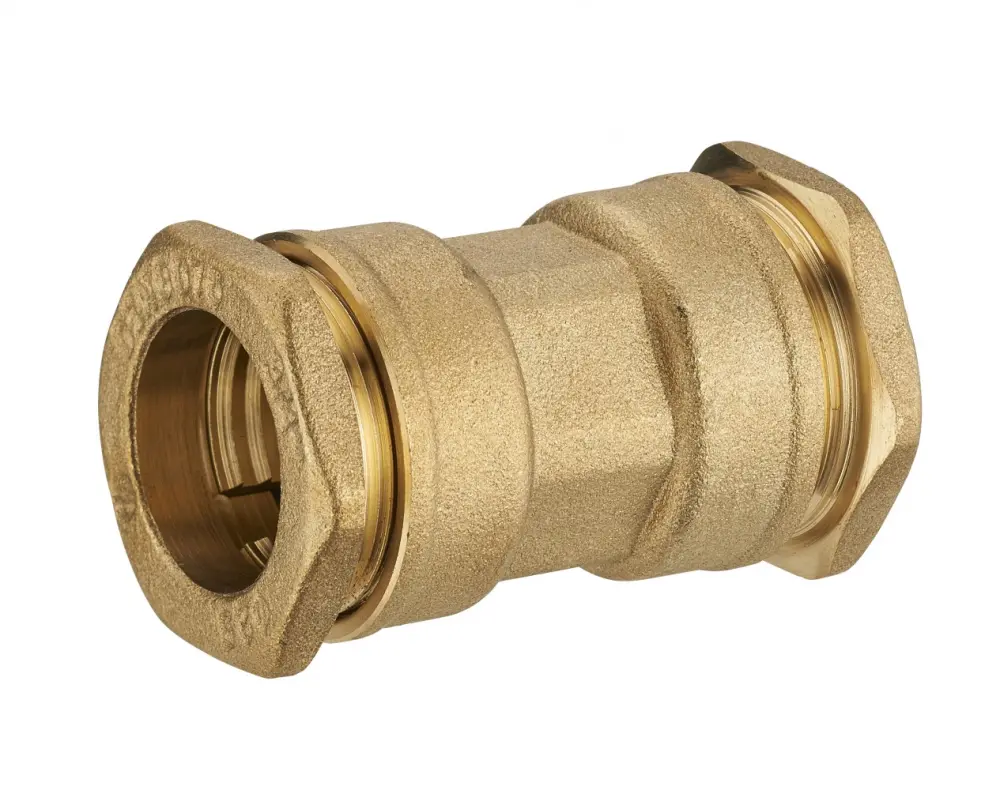 Manguito de compresión de latón d.32 para tubo de polietileno Quick Plomberie