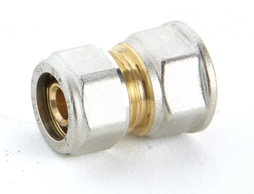 Manguito de compresión de latón f 20 x 27 para tubo multicapa Quick Plomberie