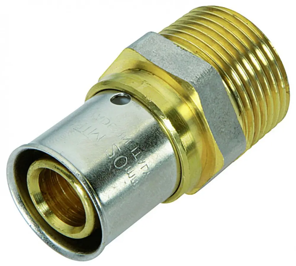 Manguito de engarce de latón m 15 x 21 para tubo multicapa Quick Plomberie