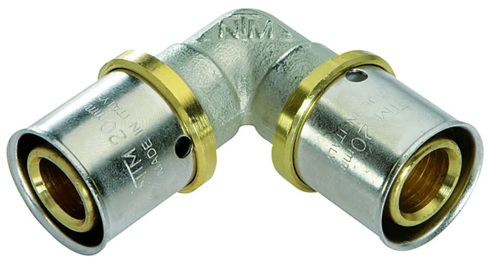Racor acodado de 90° d.16 de latón para tubo multicapa Quick Plomberie