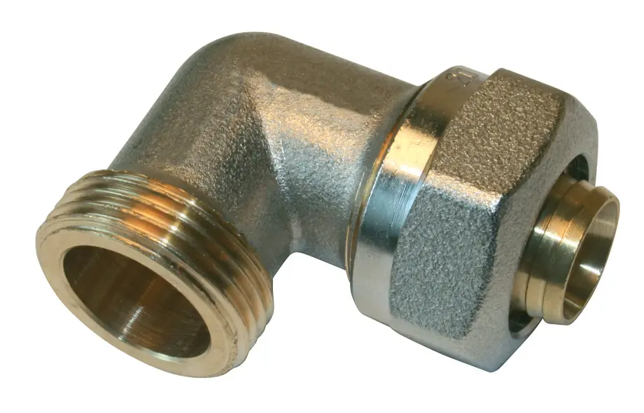 Racor de compresión 90° de latón m 20 x 27 para tubo multicapa Quick Plomberie