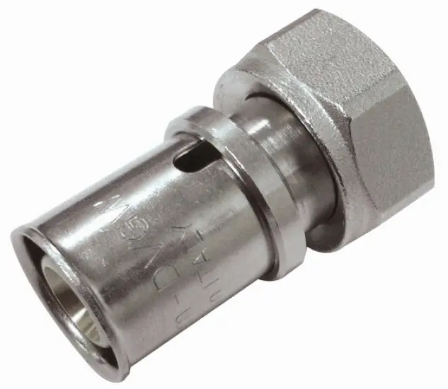 Racor recto con tuerca libre d.16 para tubo multicapa engarzado Quick Plomberie