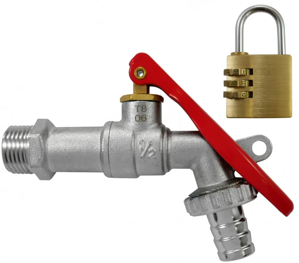 Válvula de cierre + candado 15 x 21 mm 20 x 27 mm Quick Plomberie