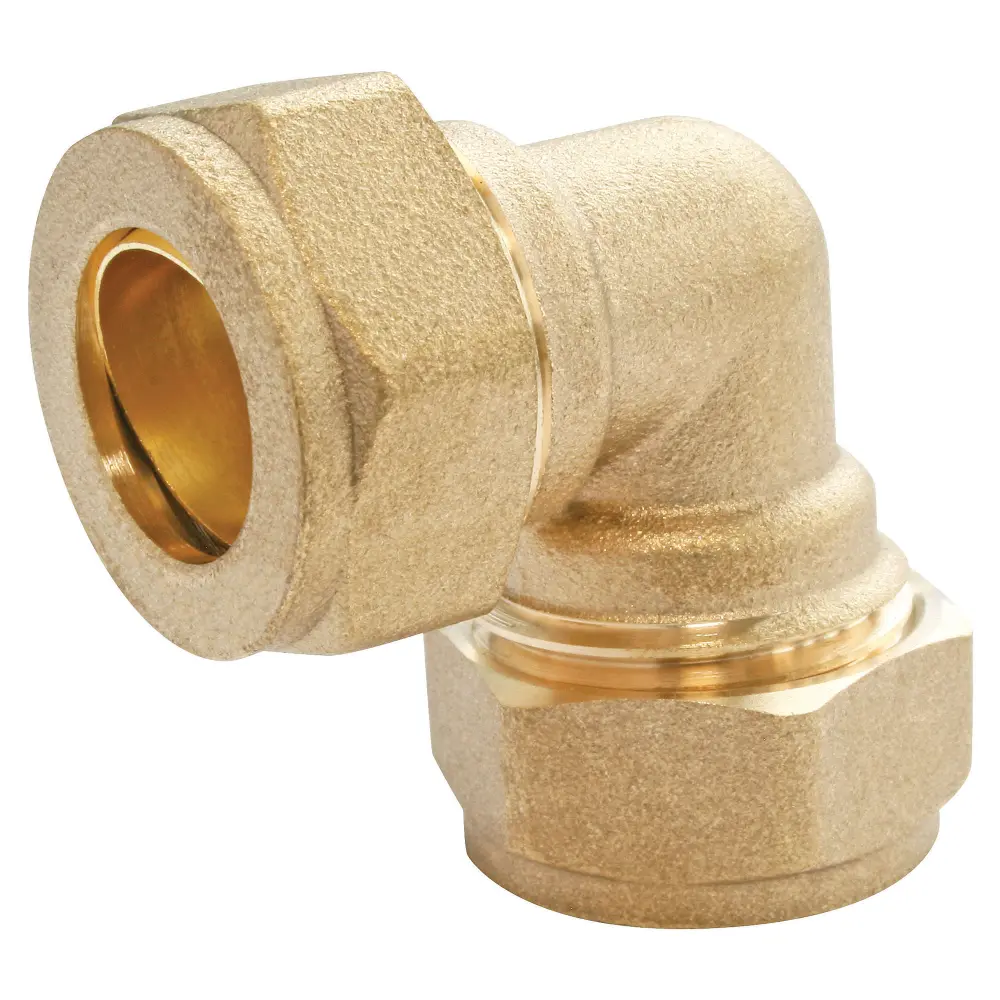 Codo de compresión igual 90° de latón para tubo de cobre ø18 SOMATHERM FOR YOU